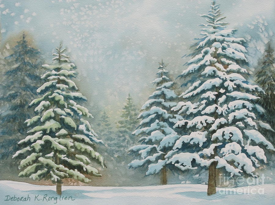 Winter Serenity Painting by Deborah Ronglien