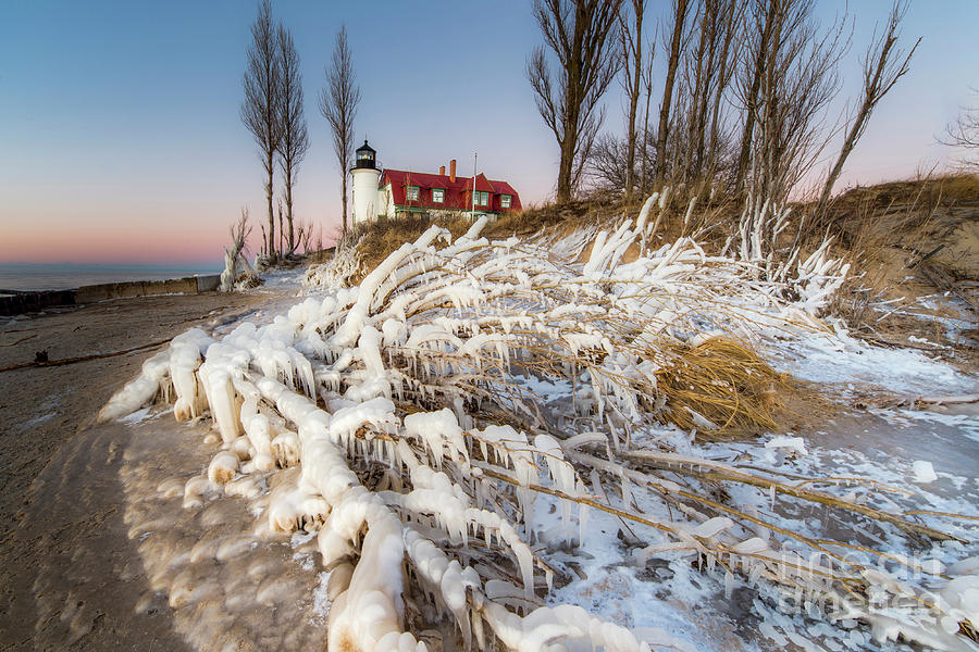 Lake Michigan Photograph - Winter Shore at Point Betsie by Twenty Two North Photography