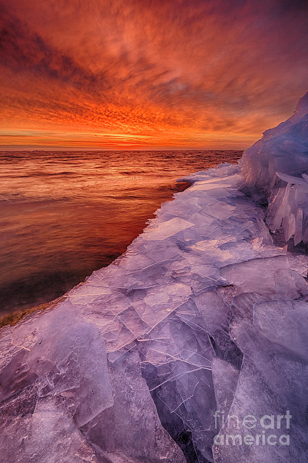 Winter Shoreline Twilight Photograph by Mark Graf