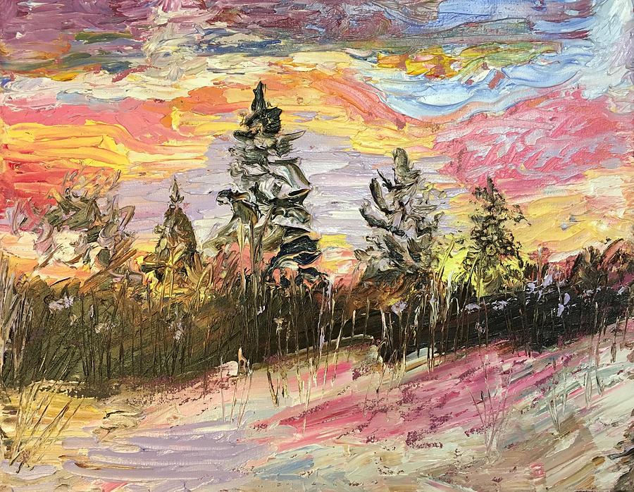 Winter Sky Painting - Winter Sky by Marita McVeigh Winter Sky Painting - Winter Sky by Marita McVeigh