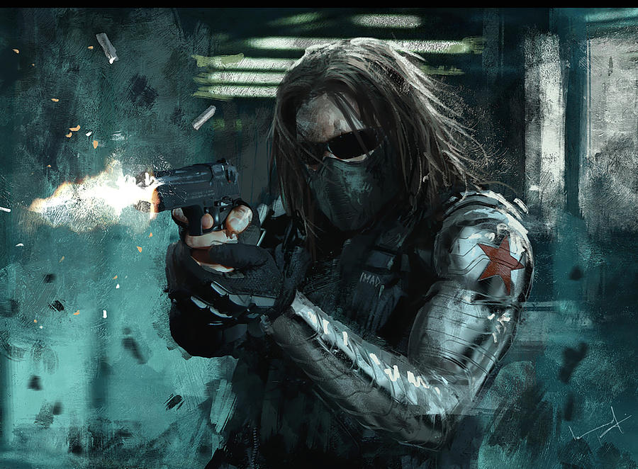 Captain America Movie Digital Art - Winter Soldier Bucky by Happy Endang