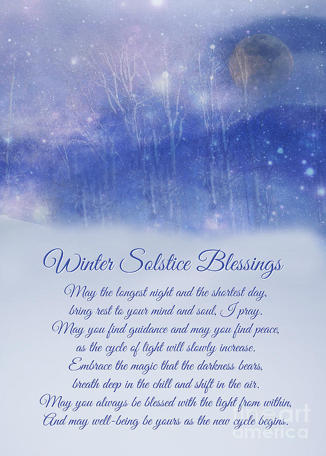 Winter Solstice Blessings, Original Poem With Full Moon, Snow ans Aspens Photograph by Stephanie Laird
