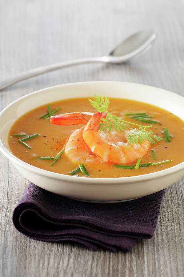Winter Soup With Prawns Photograph by Jean-christophe Riou