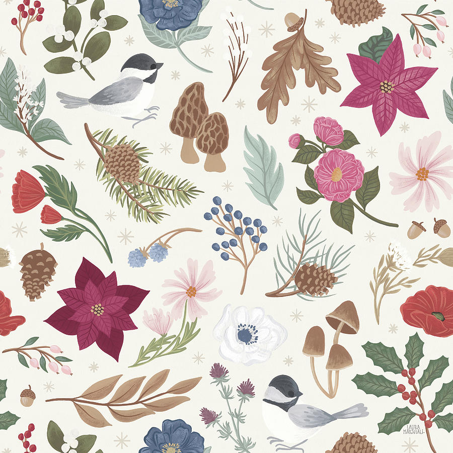 Winter Spirit Pattern Xia Painting by Laura Marshall Winter Spirit Pattern Xia Painting by Laura Marshall
