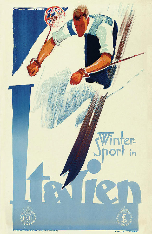 Winter Sport In Italien Mixed Media by Vintage Lavoie - Fine Art America