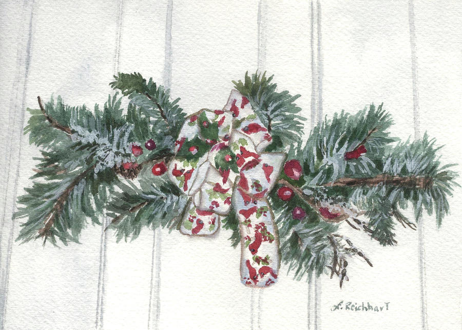 Christmas Painting - Winter Spray by Lynne Reichhart