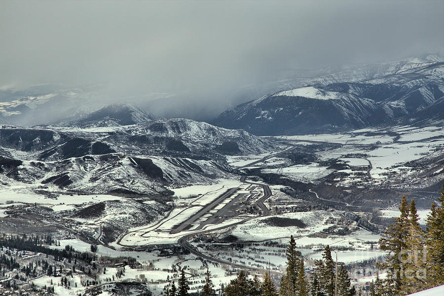Colorado Rockies Photograph - Winter Storms Over Aspen Airport by Adam Jewell