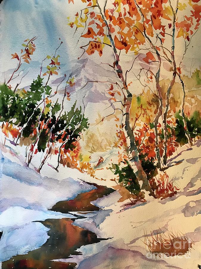 Winter stream Painting by George Jacob - Fine Art America