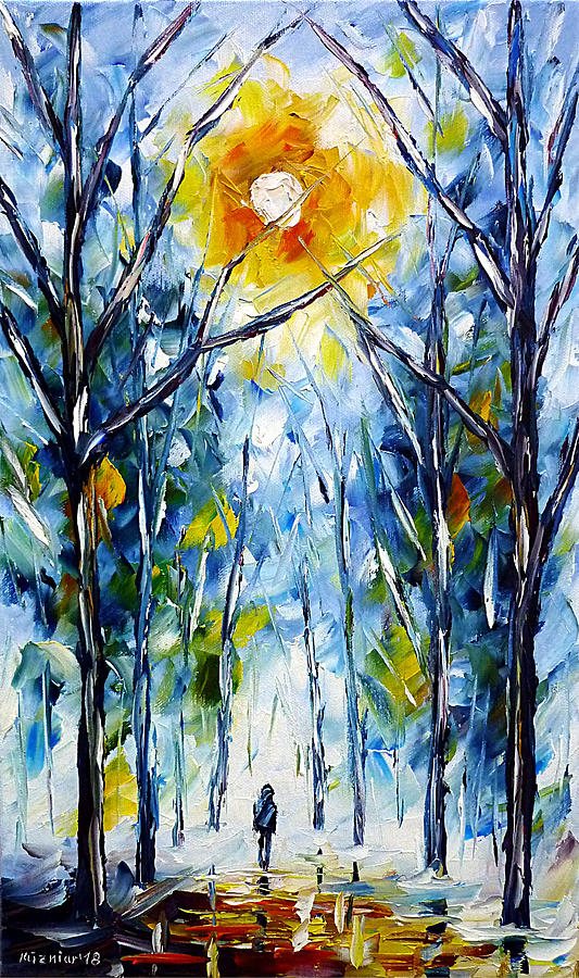 Winter Sun Painting by Mirek Kuzniar
