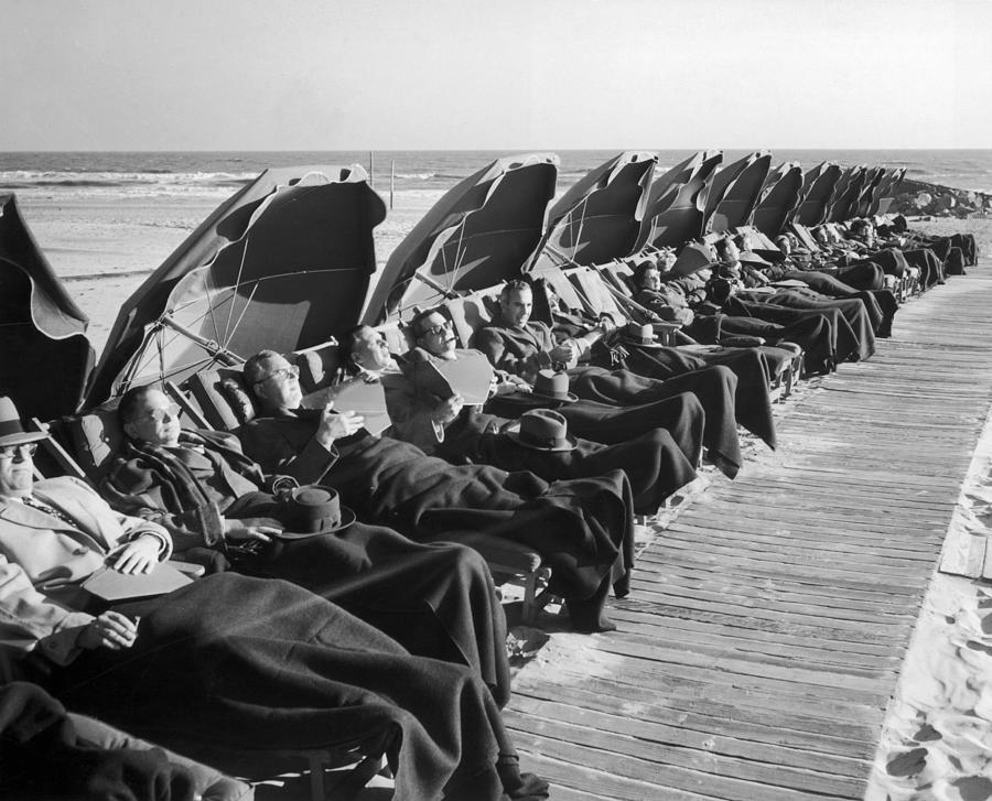 Winter Sunbathing Photograph by Herbert Winter Sunbathing Photograph by Herbert