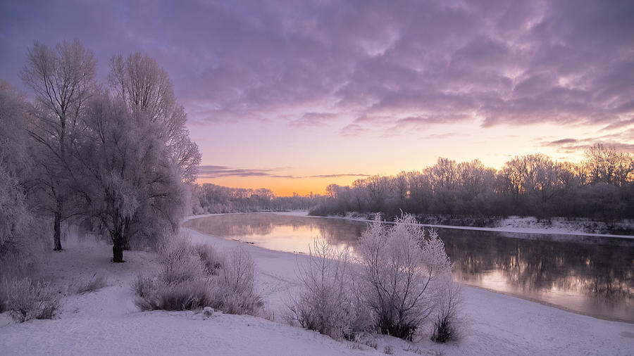Winter Sunrise On The River Photograph by Oleksandr