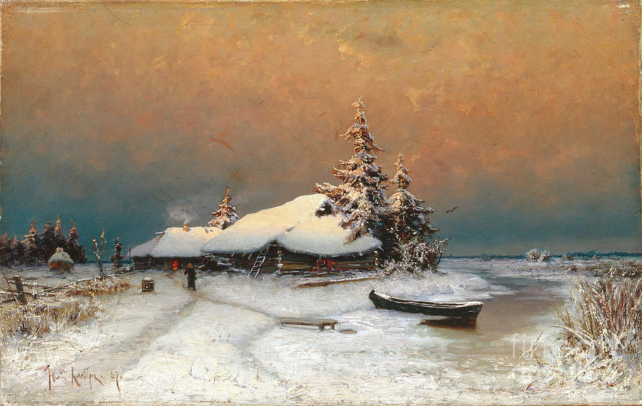 Winter Sunset, 1887. Artist Klever Drawing by Heritage Images