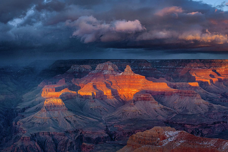 Grand Canyon National Park Photograph - Winter Sunset at South Rim, Grand Canyon by James Peterson