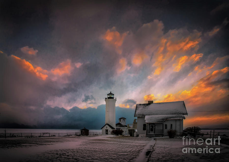 Winter Sunset at Tibbetts Point Photograph by Roger Monahan