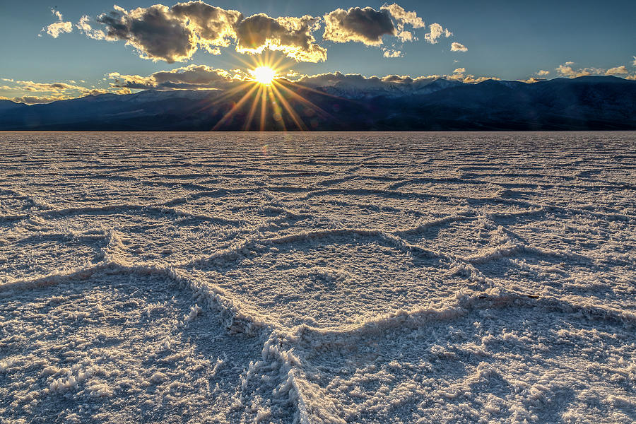 Winter Sunset on Badwater Basin Death Valley CA Photograph by Doug Holck