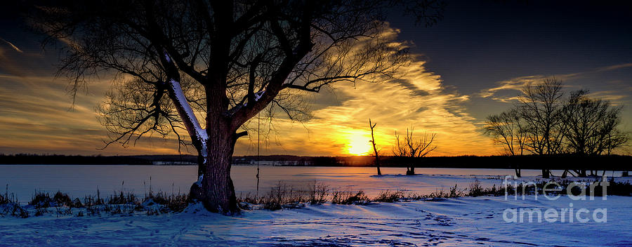 Tranquil Winter Sunset Panorama Photograph