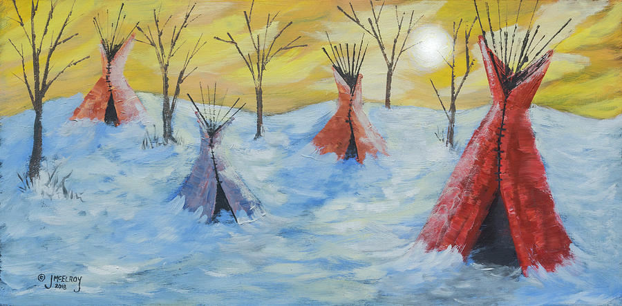 Tepee Time Painting by Jerry McElroy