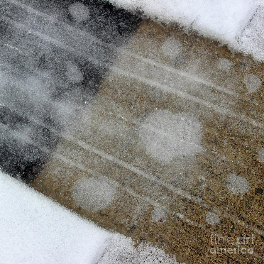 Winter Tracks Square Photograph by Karen Adams