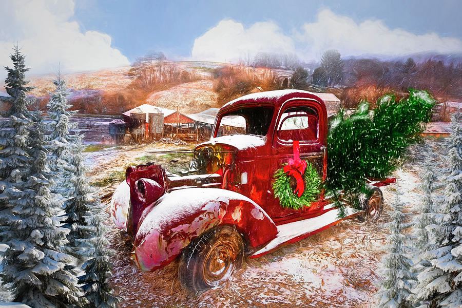Winter Treasures at Christmastime Painting Photograph by Debra and Dave Vanderlaan