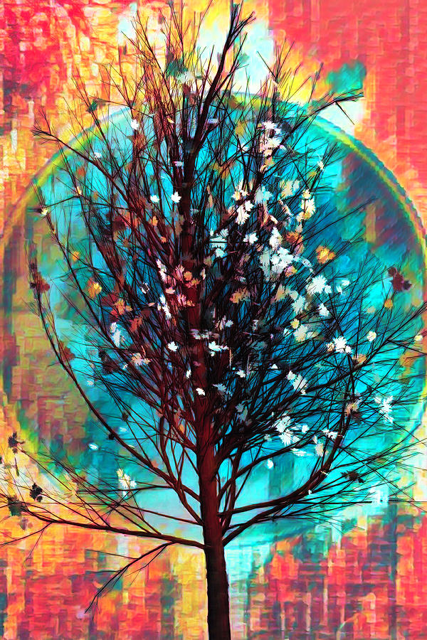 Winter Tree in African Art Digital Art by Debra and Dave Vanderlaan