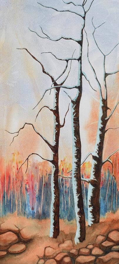 Winter Trees Painting by Nancy Jolley