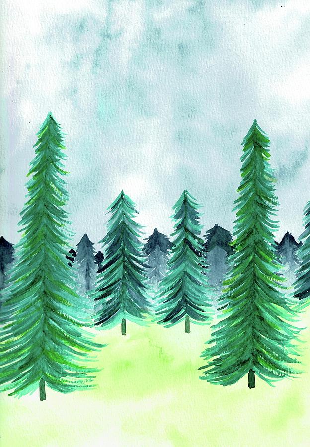 Winter Trees Painting by Sarah Warman