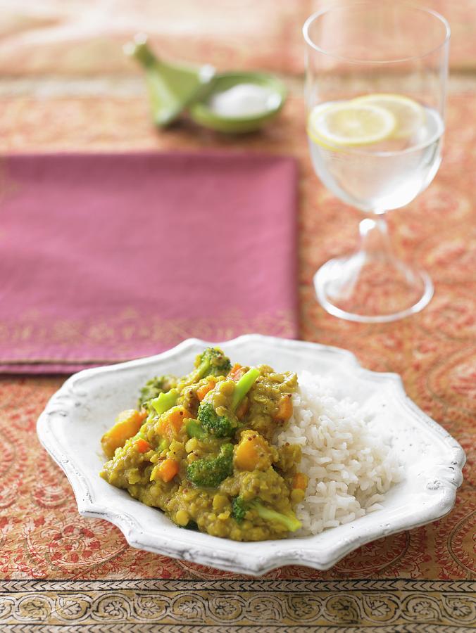 Winter Vegetable Dhal With Rice india Photograph by Leigh Beisch