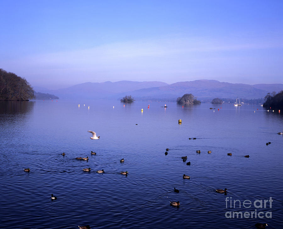 Winter view of Windermere a cold frosty morning Bowness on Windermere