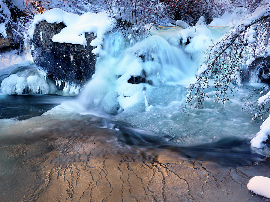 Cool Photograph - Winter Waterfall by Leland D Howard