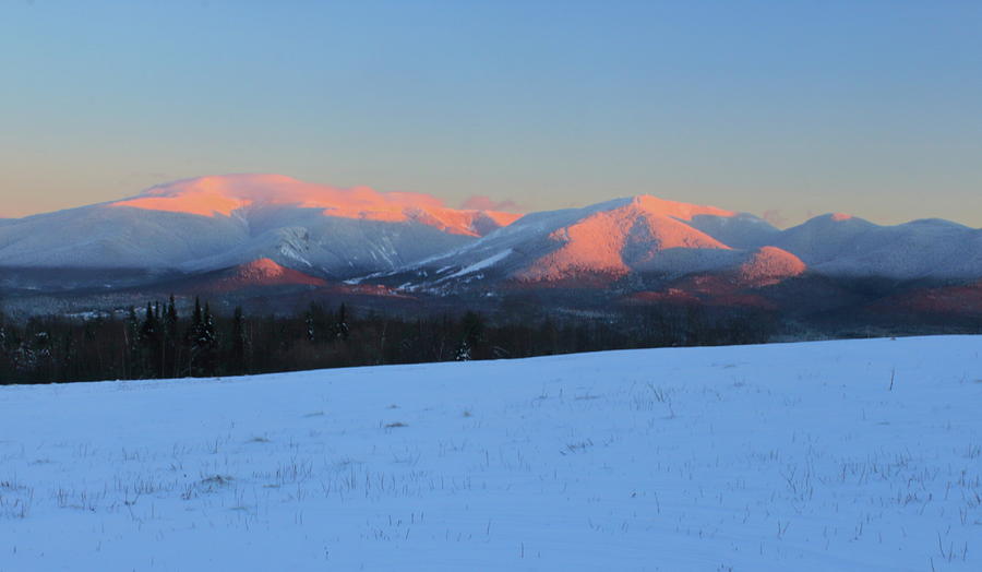 Winter White Mountain Alpenglow From Sugar Hill Photograph