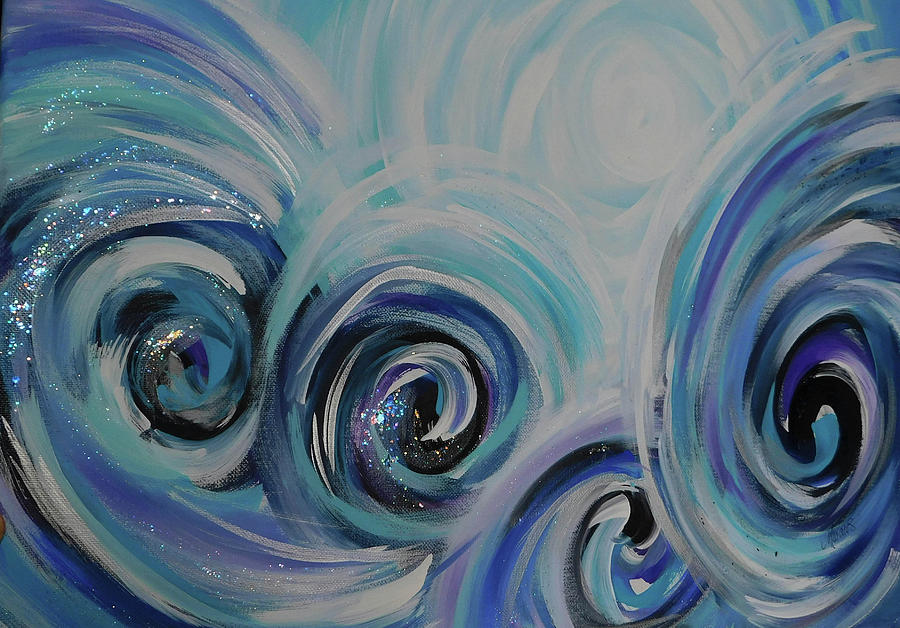 Winter Winds Painting by Karen Mesaros