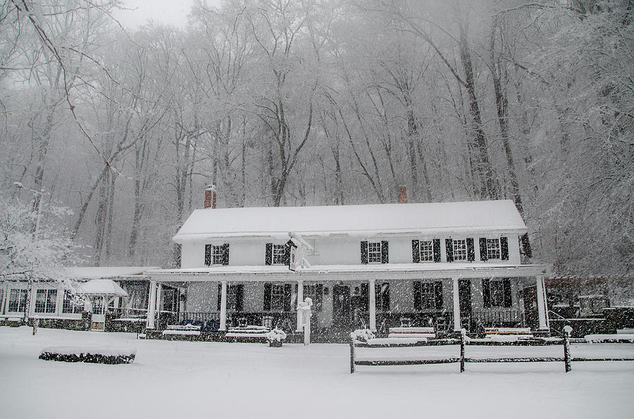 Winter Wonderland -  Valley Green Inn - Philadelphia Photograph by Bill Cannon