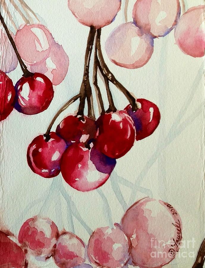 Red Painting - Winterberries III by Laurel Adams