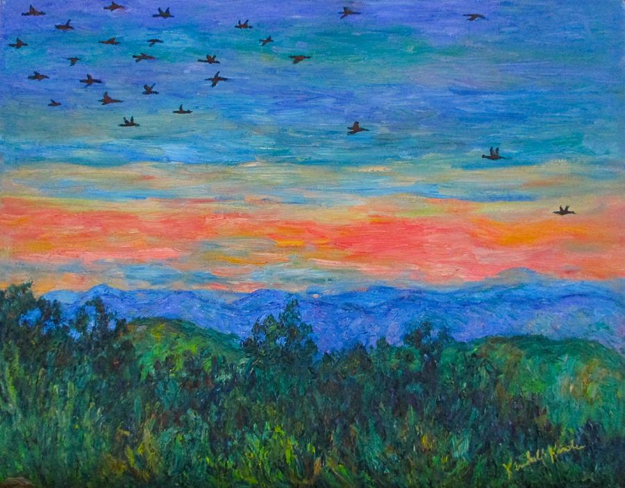 Wintergreen Sunset Painting by Kendall Kessler