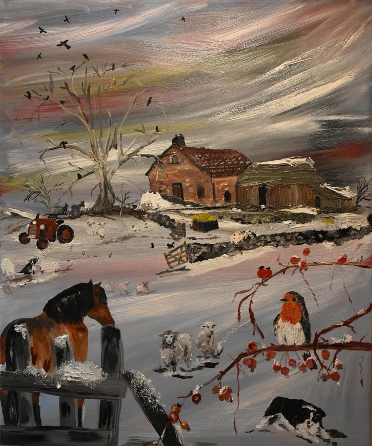 Winters Day Painting by Susan Voidets