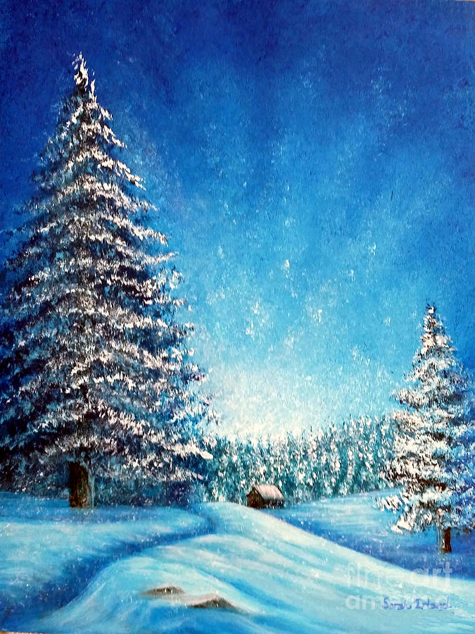 Christmas Painting - Wintry Light by Sarah Irland