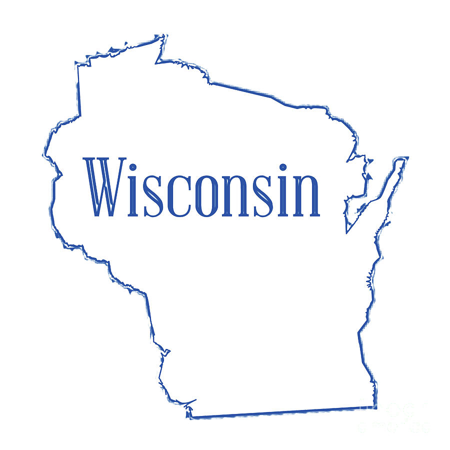 Wisconsin State Outline Map Bigalbaloo Stock 