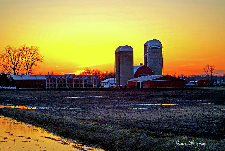 Farm Photograph - Wisconsin Sunset by Jean Haynes