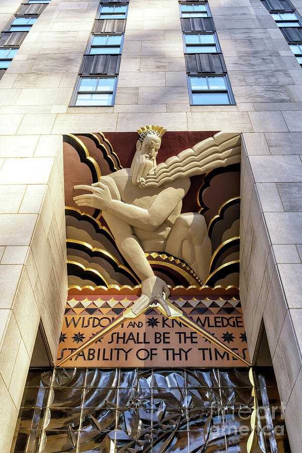 Wisdom at Rockefeller Center Photograph by John Rizzuto