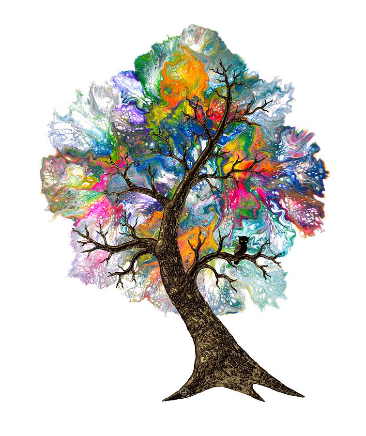 Tree Digital Art - Wisdom in Color by Agata Lindquist