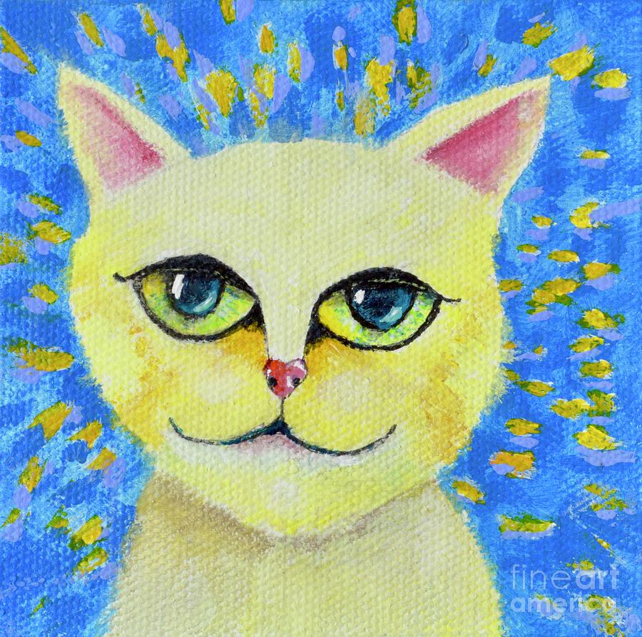 Wise Cat Painting by Mary Scott Wise Cat Painting by Mary Scott