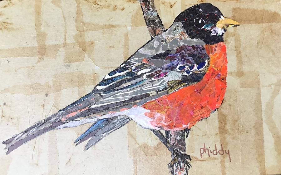 Wish on a Robin Painting by Phiddy Webb