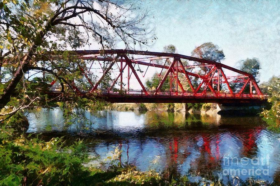 Bridge Photograph - The old red bridge Ulster County  by Janine Riley