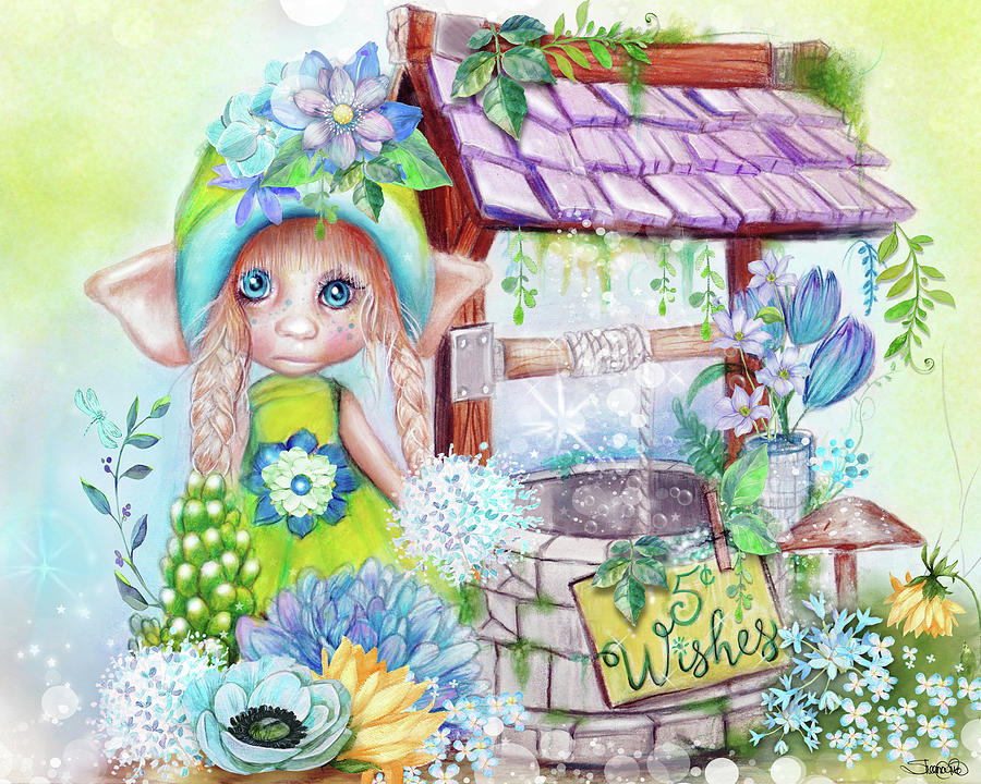 Flower Mixed Media - Wishes 5 Cents - Garden Whimzies by Sheena Pike Art And Illustration