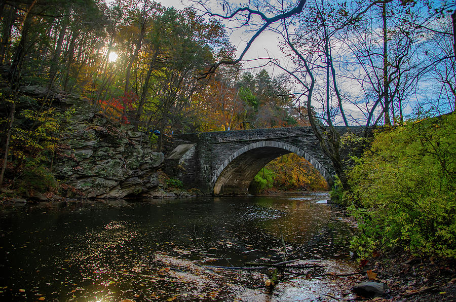 Wissahickon Creek near Valley Green in Autumn Photograph by Bill Cannon