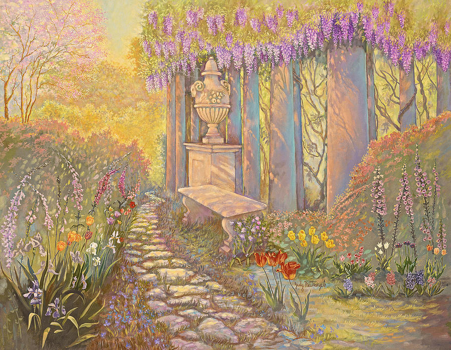 Flower Digital Art - Wisteria Arbor by Judy Mastrangelo