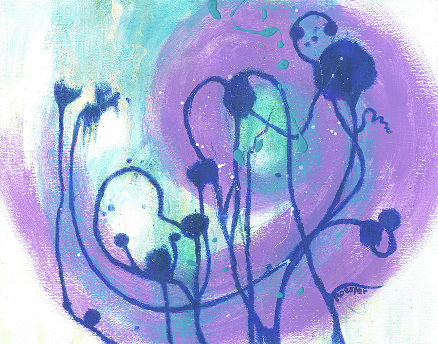 Pattern Painting - Wisteria Dream 3 by Becky Roesler Art