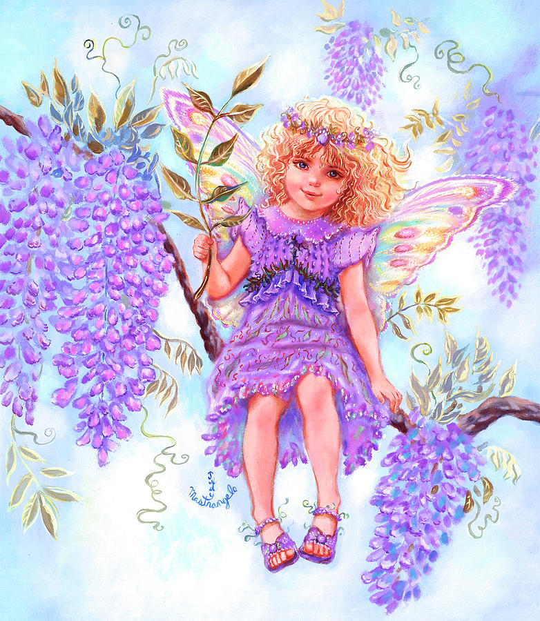 Fairy Painting - Wisteria Fairy by Judy Mastrangelo