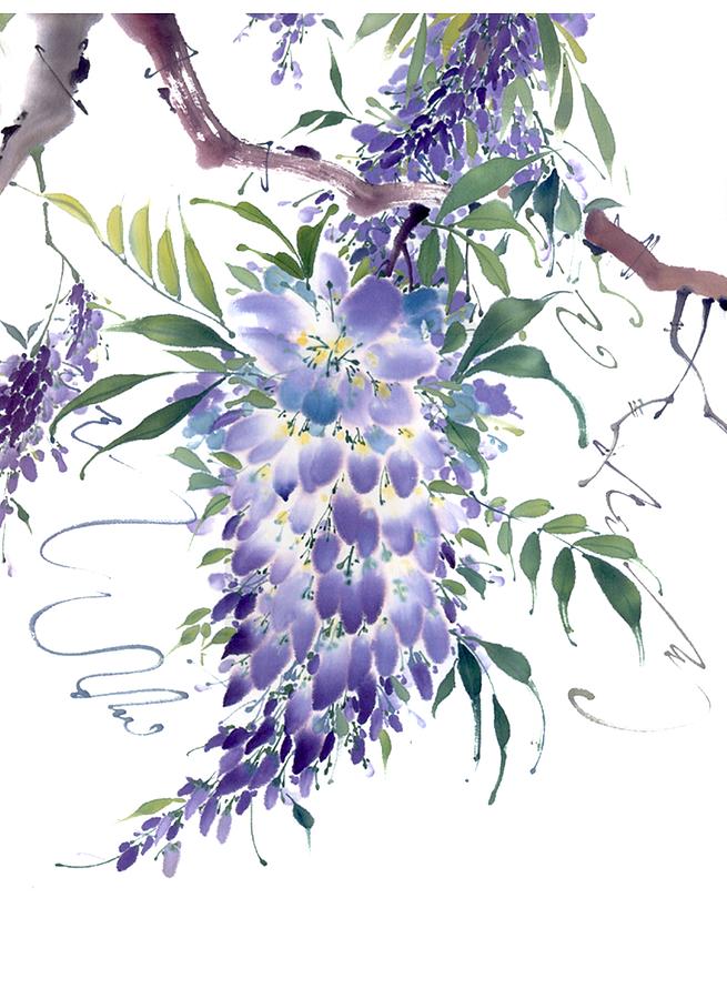 Flower Painting - Wisteria Garden II by Nan Rae