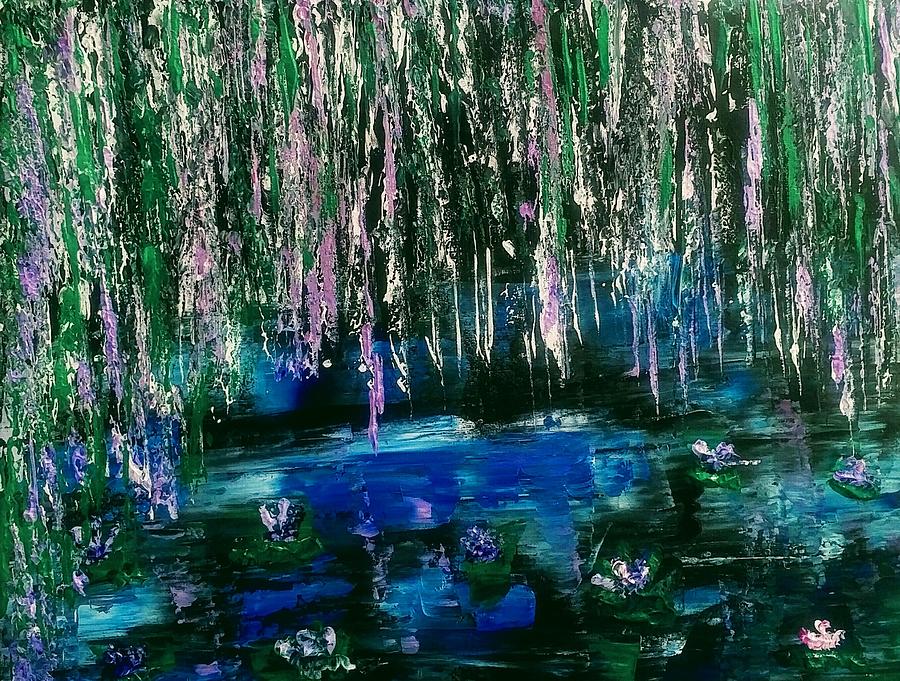 Wisteria Pond  Painting by Lynne McQueen
